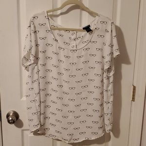 Torrid Back Button Glasses Blouse